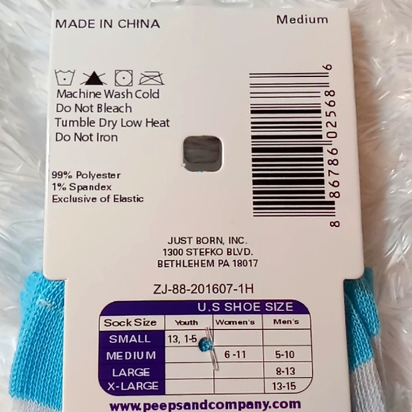 Peeps Blue Bunny Women's Socks Size M - Picture 3 of 5